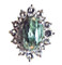 Seraphinite and White Topaz Ring