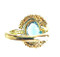 Blue Topaz Diamond Ballerina Back View Ring
