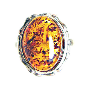 Baltic Amber Silver Ring