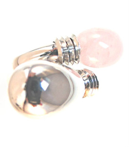 Rose Quartz Ring from Italian Designer, Makuti