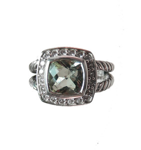 David Yurman Prasiolite and Diamond Ring