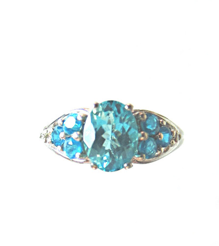 Neon Blue Apatite Ring