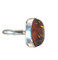 Golden Orange Amber Sterling Silver Ring - Side View