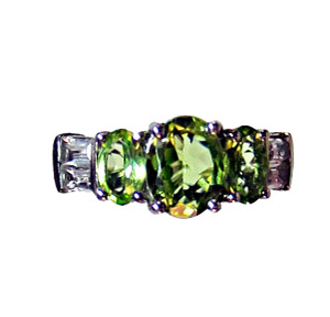 Peridot & White Topaz Ring