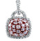 Pink Diamond Pendant - 18KT White Gold White Diamond Semi-mount