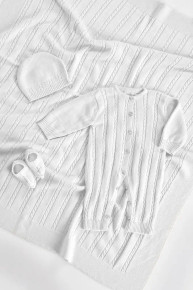 White Knit Baby Gift Set