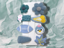Blue Bird Hair Barrettes 
