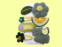 Autumn Green Hair Barrettes 
