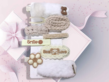 Snowy White Hair Barrettes 