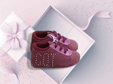 Maroon Suede Baby Sneaker