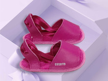 Pink Leather Baby Espadrille