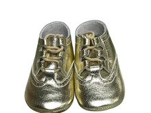 Gold Lace Up Baby Shoe