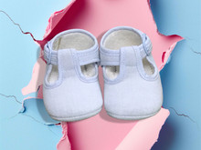 Sky Blue Cotton Baby Shoe