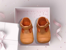 Orange MaryJane Baby Shoe