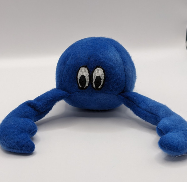 Adorable little sibling to our Crabby Critter, Baby Blue is sure to please. Lots of fresh catnip, easy to bat around, and now comes with machine embroidered eyes. A great time for your furry friend.