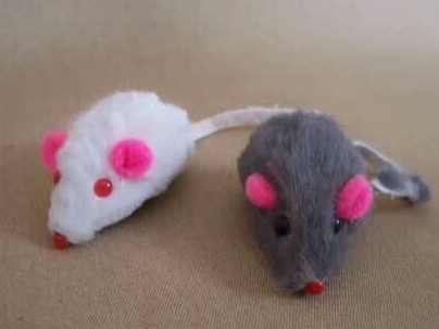 Fun fur mice with a bit of a rattle.