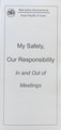 This is an Asia Pacific Forum pamphlet that discusses safety strategies in and out of meetings.