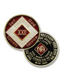38 Years Triplated Red Medallion