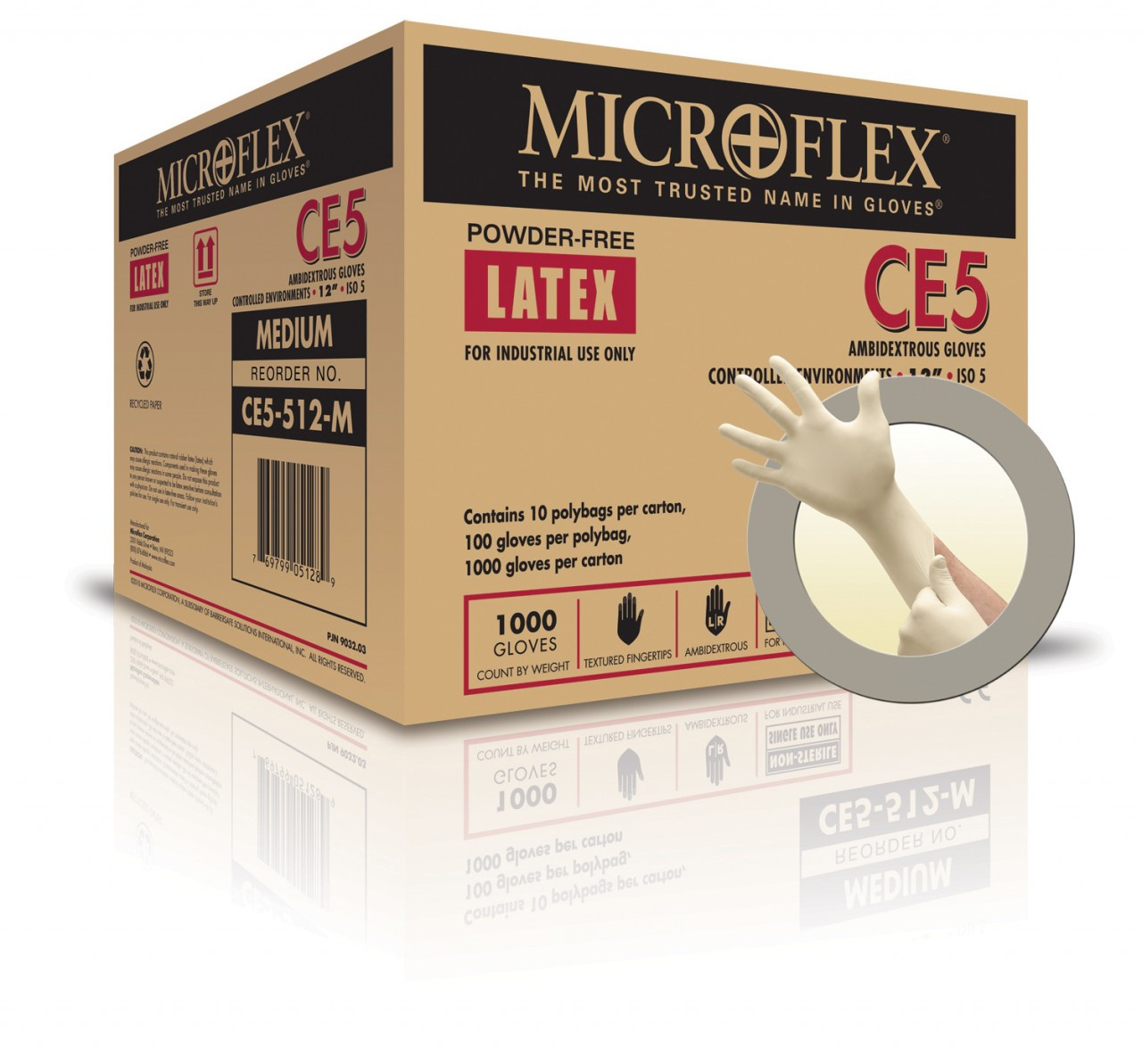 Microflex CE5-512 Cleanroom Latex Gloves