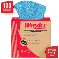 Kimberly-Clark WypAll Oil, Grease & Ink Wiper 33570, Polypropylene, - 8.8 in x 16.8 in - Blue