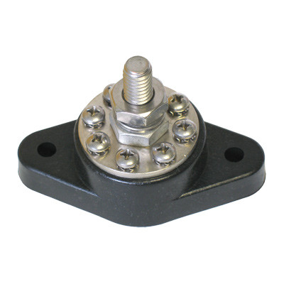 vertex marine 8 point power distribution post black electrical