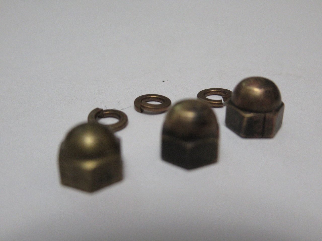 Acorn nuts and Bronze washers for dial shroud Old Phone Shop Store