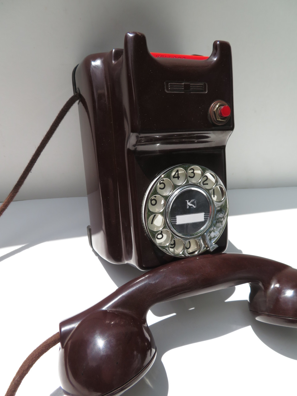 Kellogg Mahogany bakelite 1100 wall phone Old Phone Shop