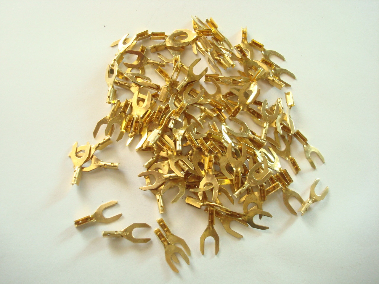 Antique telephone gold lugs 100 pc self piecring for plastic wire  OLD phones