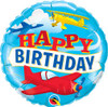 17 Inch Birthday Airplanes Mylar Foil Balloon