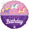 18 Inch Birthday Carousel Mylar Foil Balloon