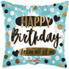 18 Inch Birthday From All Blue Mylar Foil Balloon