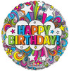 18 Inch Birthday Groovie Mylar Foil Balloon