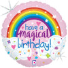 18 Inch Birthday Magical Rainbow Mylar Foil Balloon