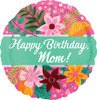 17 Inch Birthday Mom Bouquet Mylar Foil Balloon