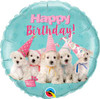 18 Inch Birthday Puppies Studio Pets Mylar Foil Balloon