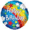 18 Inch Birthday Rainbow Mylar Foil Balloon