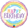 18 Inch Birthday Rainbow Mylar Foil Balloon.