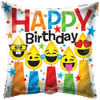 18 Inch Birthday Smiling Candle Mylar Foil Balloon