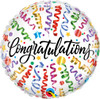 18 Inch Congratulations Streamers Mylar Foil Balloon