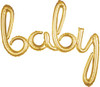 39" 'baby' Gold Script Air-Fill Mylar Balloon
