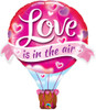 42" Love Is In The Air Valentine Hot Air Balloon Shape Mylar Foil Balloon