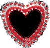 Anagram Mylar Helium Mother's Day 28" Heart Shaped Blackboard Balloon with Silver & Red Border with Mini Hearts