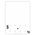 White Food Ticket 90 by 120 mm with black $.Kg