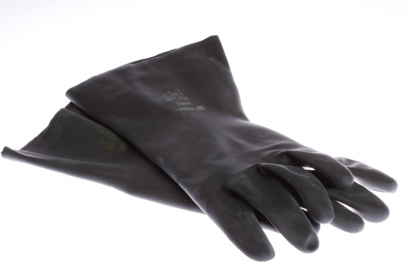 gloves rubber natural long