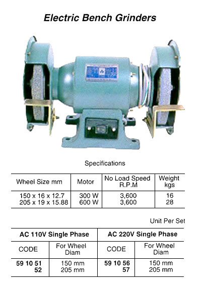 Impa 591057 Bench Grinder Electric 205mm Bgb 205 220 Volt
