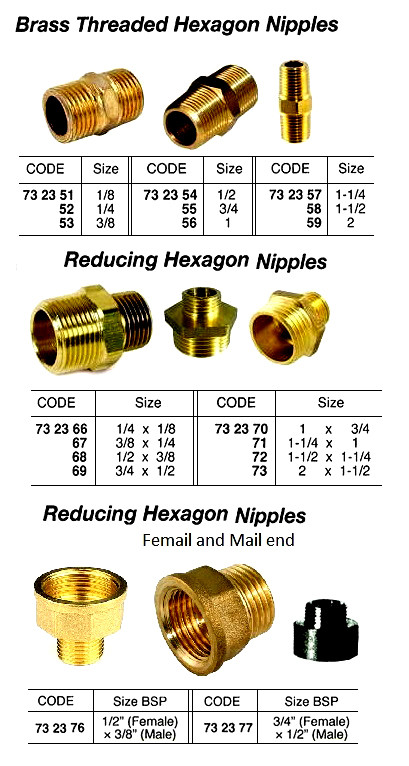 Impa Reducing Nipple 3245 Brass Bsp 3 8 X 1 4