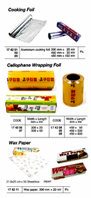IMPA 174206 WRAPPING FOIL-HOUSEHOLD CELLOPHANE 300mm x 20mtr.