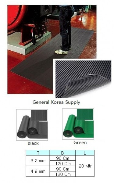 Impa 511083 Corrugated Rubber Matting 1000 Mm 10 Mtr Black 5 Mm
