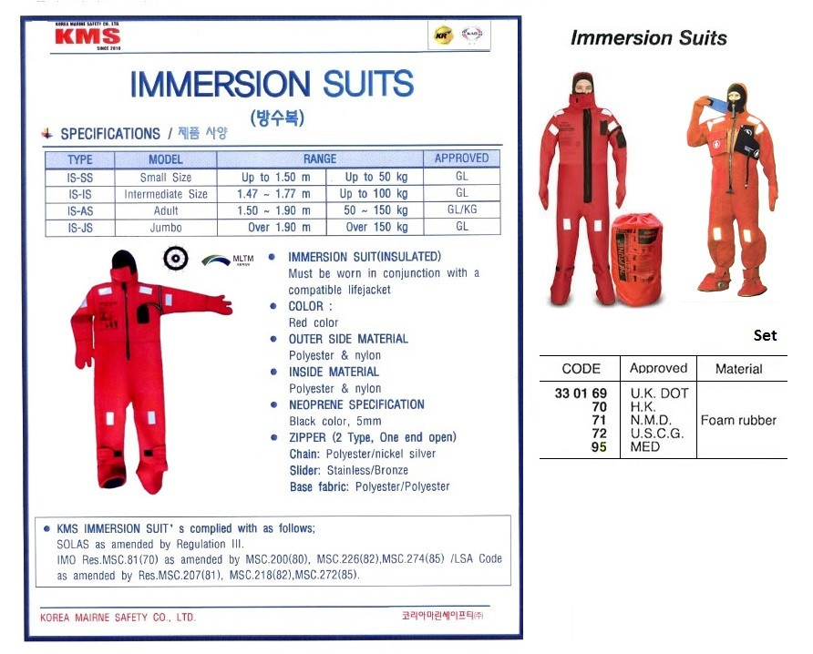 IMPA 330195 Crewsaver Immersion suit - MED 188-228