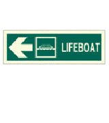 IMPA 334304 Direction sign (PV) - Lifeboat arrow left